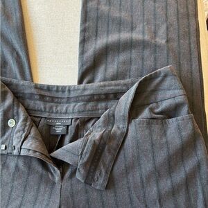 Apostrophe Charcoal and Red Pinstripe Pants